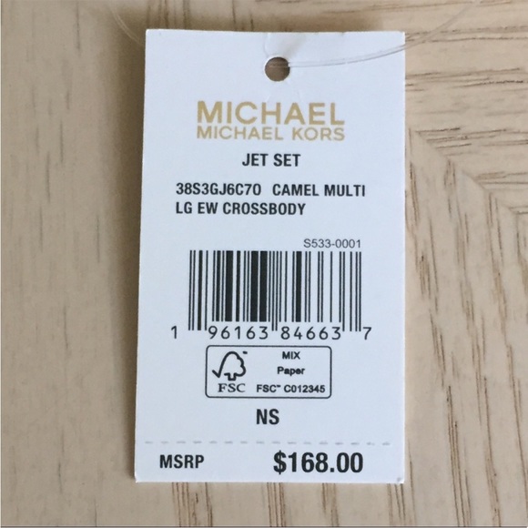 Michael Kors Jet Set Camel Colorblock Multi Crossbody Bag NWT FIRM - Picture 6 of 6